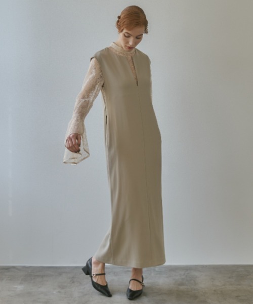 ベルスリーブスリットドレス / bell sleeve slit dress（ドレス