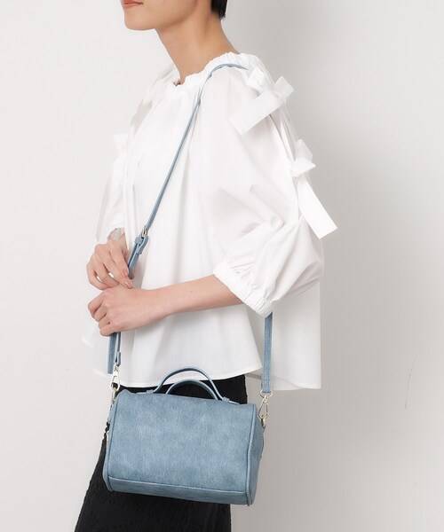 OPAQUE.CLIP(オペークドットクリップ)の「◆【2WAY】スクエアボストンバッグ(ボストンバッグ・レディース・ブルー/ブラック/スモーキーグリーン系・00)」の17枚目の写真