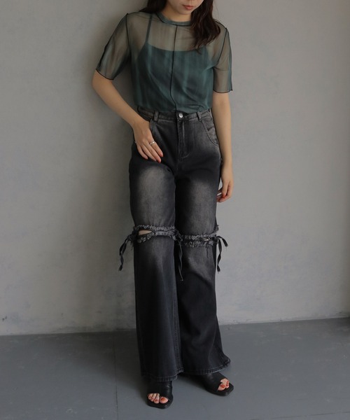 cheriella（シェリエラ）の「【cheriella】オープントゥブーツサンダル OPEN TOE BOOT SANDALS（サンダル・レディース・ブラック/アイボリー・S(23cm)/M(24cm)/L(25cm)）」の21枚目の写真