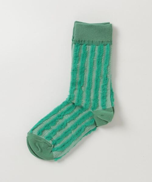 manana suerte（マニャーナスエルテ）の「デザインストライプソックス（ソックス/靴下・レディース・グリーン/ピンク/ブラック・FREE）」の11枚目の写真