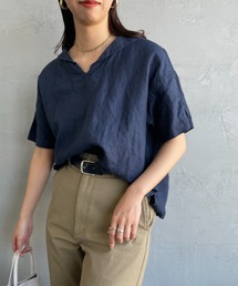 [ORCIVAL/オーシバル] セーラーカラー プルオーバーリネンシャツ