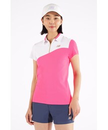 【new balance golf】マイクロチェック柄 ハーフジップ カラーシャツ (WOMENS WORLD)
