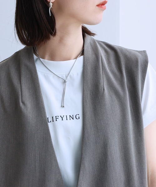 reca（レカ）の「ノーカラージレ（ベスト・レディース・チャコール/セージグリーン・M）」の4枚目の写真