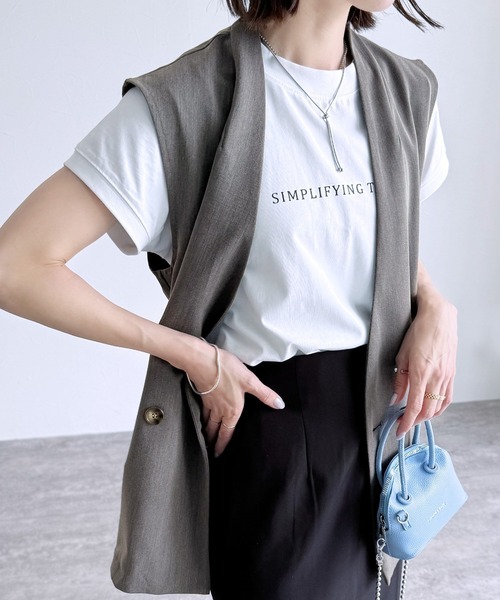 reca（レカ）の「ノーカラージレ（ベスト・レディース・チャコール/セージグリーン・M）」の7枚目の写真