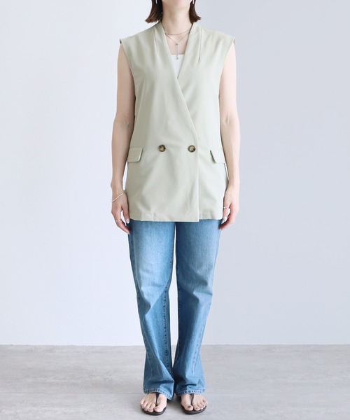 reca（レカ）の「ノーカラージレ（ベスト・レディース・チャコール/セージグリーン・M）」の14枚目の写真