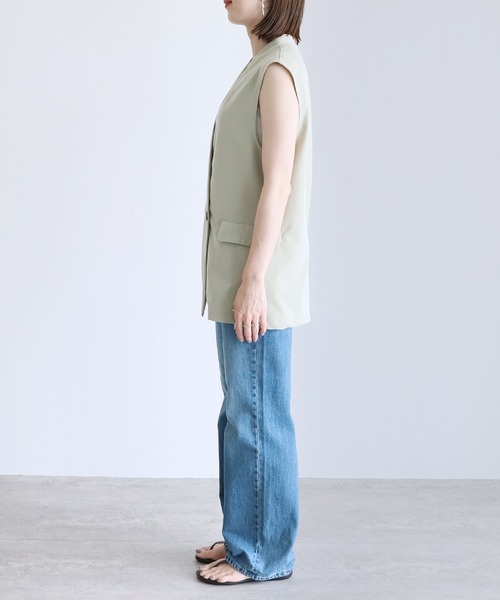 reca（レカ）の「ノーカラージレ（ベスト・レディース・チャコール/セージグリーン・M）」の15枚目の写真