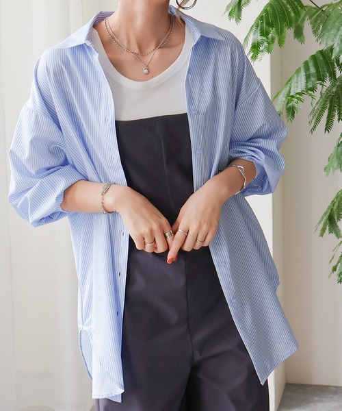 Social GIRL（ソーシャルガール）の「ラッシュガードBIGシャツ（シャツ/ブラウス・レディース・ブルー系その他/ホワイト/ブルー系その他2/イエロー/ブルー/イエロー系その他・M/L）」の16枚目の写真