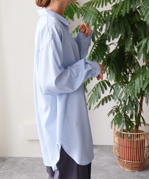 Social GIRL（ソーシャルガール）の「ラッシュガードBIGシャツ（シャツ/ブラウス・レディース・ブルー系その他/ホワイト/ブルー系その他2/イエロー/ブルー/イエロー系その他・M/L）」の19枚目の写真