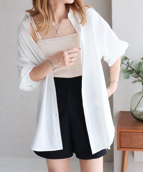 Social GIRL（ソーシャルガール）の「ラッシュガードBIGシャツ（シャツ/ブラウス・レディース・ブルー系その他/ホワイト/ブルー系その他2/イエロー/ブルー/イエロー系その他・M/L）」の7枚目の写真