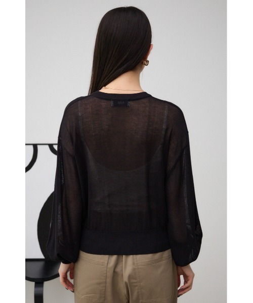 AZUL by moussy（アズールバイマウジー）の「リネンライクコンパクトカーディガン（カーディガン/ボレロ・レディース・グリーン/クリアレッド/ブラック/ライトブルー/ライトベージュ・FREE）」の11枚目の写真