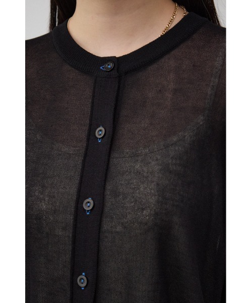 AZUL by moussy（アズールバイマウジー）の「リネンライクコンパクトカーディガン（カーディガン/ボレロ・レディース・グリーン/クリアレッド/ブラック/ライトブルー/ライトベージュ・FREE）」の12枚目の写真