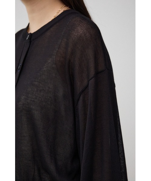 AZUL by moussy（アズールバイマウジー）の「リネンライクコンパクトカーディガン（カーディガン/ボレロ・レディース・グリーン/クリアレッド/ブラック/ライトブルー/ライトベージュ・FREE）」の13枚目の写真