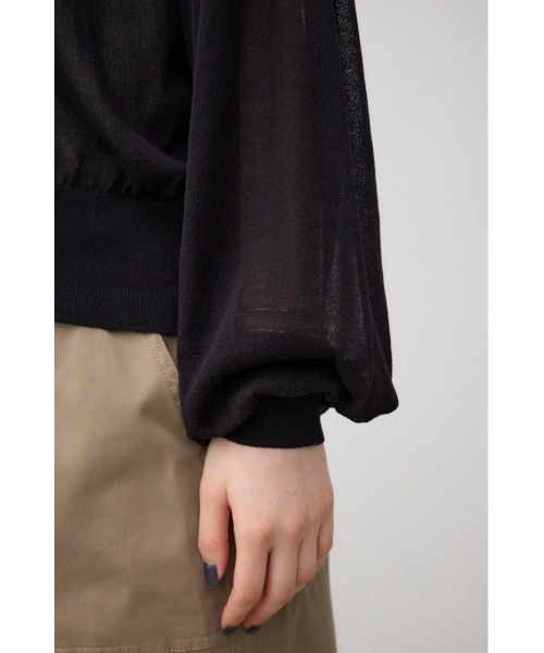 AZUL by moussy（アズールバイマウジー）の「リネンライクコンパクトカーディガン（カーディガン/ボレロ・レディース・グリーン/クリアレッド/ブラック/ライトブルー/ライトベージュ・FREE）」の14枚目の写真