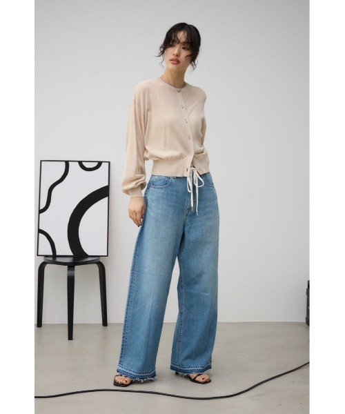AZUL by moussy（アズールバイマウジー）の「リネンライクコンパクトカーディガン（カーディガン/ボレロ・レディース・グリーン/クリアレッド/ブラック/ライトブルー/ライトベージュ・FREE）」の19枚目の写真