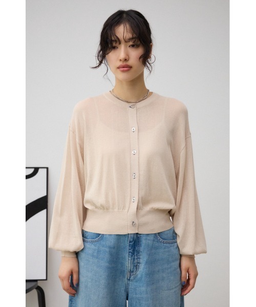 AZUL by moussy（アズールバイマウジー）の「リネンライクコンパクトカーディガン（カーディガン/ボレロ・レディース・グリーン/クリアレッド/ブラック/ライトブルー/ライトベージュ・FREE）」の20枚目の写真