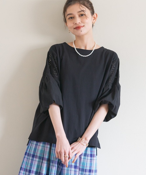 studio CLIP(スタディオクリップ)の「レース×バルーンスリーブプルオーバー(Tシャツ/カットソー・レディース・オフホワイト/イエロー/ブルー/ブラック・FREE)」の8枚目の写真