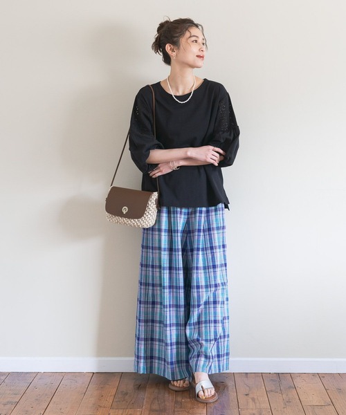 studio CLIP(スタディオクリップ)の「レース×バルーンスリーブプルオーバー(Tシャツ/カットソー・レディース・オフホワイト/イエロー/ブルー/ブラック・FREE)」の12枚目の写真