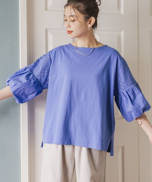 studio CLIP(スタディオクリップ)の「レース×バルーンスリーブプルオーバー(Tシャツ/カットソー・レディース・オフホワイト/イエロー/ブルー/ブラック・FREE)」の16枚目の写真