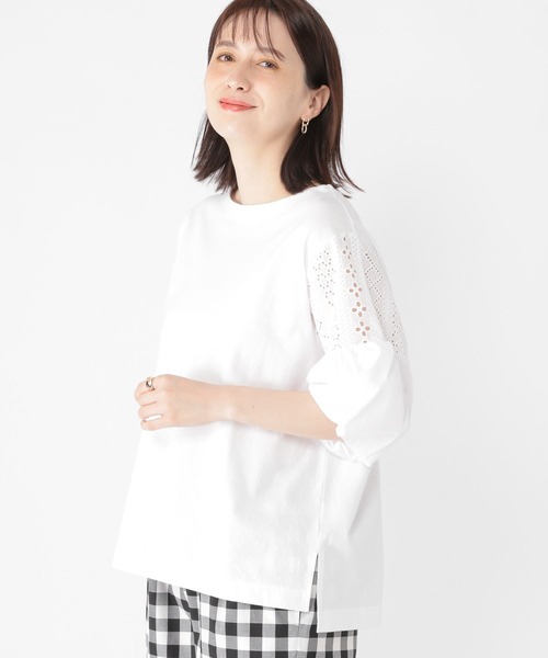 studio CLIP(スタディオクリップ)の「レース×バルーンスリーブプルオーバー(Tシャツ/カットソー・レディース・オフホワイト/イエロー/ブルー/ブラック・FREE)」の20枚目の写真