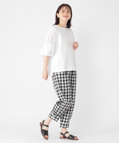 studio CLIP(スタディオクリップ)の「レース×バルーンスリーブプルオーバー(Tシャツ/カットソー・レディース・オフホワイト/イエロー/ブルー/ブラック・FREE)」の21枚目の写真