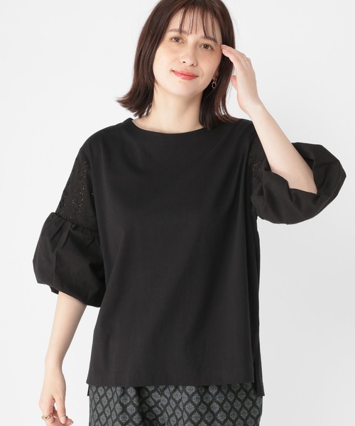 studio CLIP(スタディオクリップ)の「レース×バルーンスリーブプルオーバー(Tシャツ/カットソー・レディース・オフホワイト/イエロー/ブルー/ブラック・FREE)」の22枚目の写真