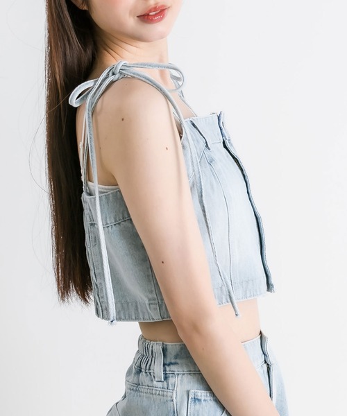 OLIVE des OLIVE(オリーブデオリーブ)の「肩リボンデニムビスチェ(シャツ/ブラウス・レディース・ブラック系その他/サックスブルー/ブルー系その他・FREE)」の20枚目の写真