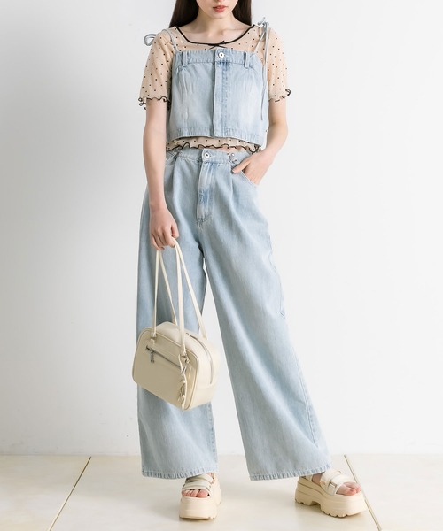 OLIVE des OLIVE(オリーブデオリーブ)の「肩リボンデニムビスチェ(シャツ/ブラウス・レディース・ブラック系その他/サックスブルー/ブルー系その他・FREE)」の22枚目の写真