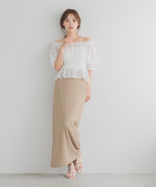 mysty woman（ミスティウーマン）の「リボンフレアチュニックプルオーバー　131508（シャツ/ブラウス・レディース・ブラック/オフホワイト・FREE）」の16枚目の写真