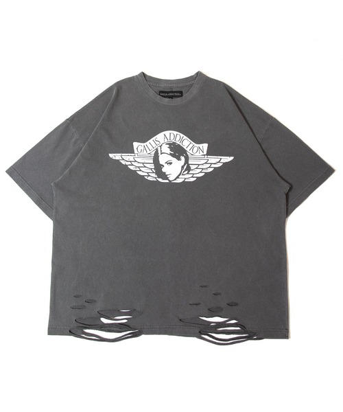 GALLIS ADDICTION（ガリスアディクション）の「GA PIGMENT-DAMAGE  TEE（Tシャツ/カットソー・メンズ・レッド/チャコール/ブラック・M/L）」の3枚目の写真