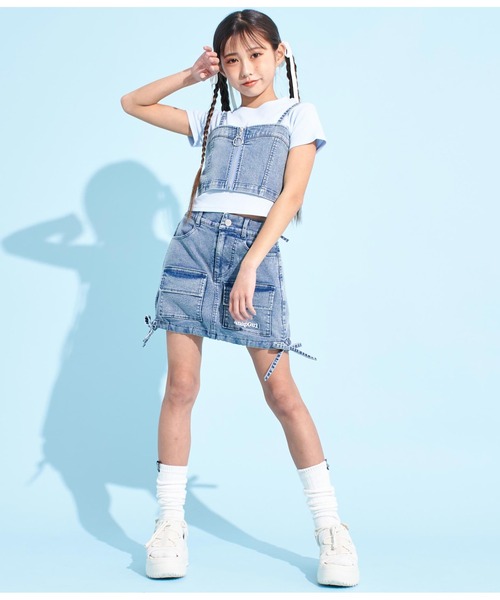 ANAP GｉRL（アナップガール）の「バックスピンドルビスチェ（キャミソール・キッズ・ライトブルー/ベージュ・XS/S/M）」の13枚目の写真