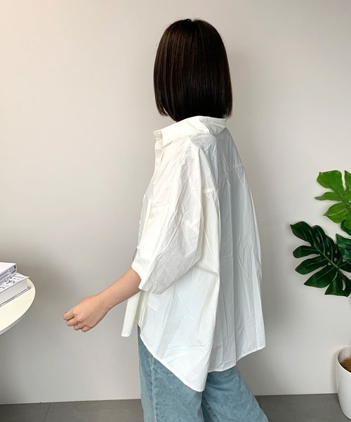 CRB(シーアールビー)の「ダブルポケットビッグシャツ(シャツ/ブラウス・レディース・ベージュ/ライトグリーン/アイボリー・F)」の6枚目の写真
