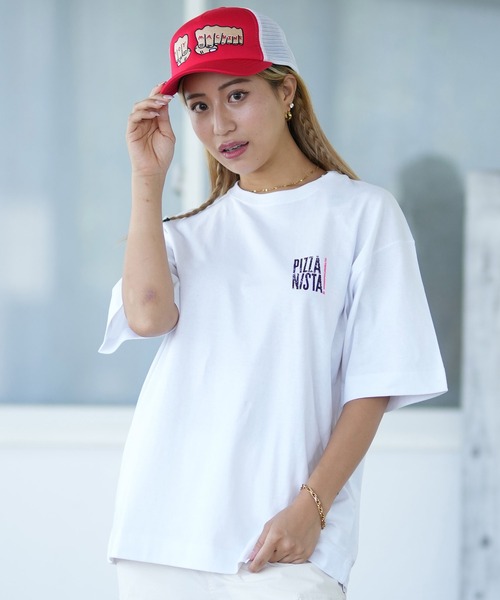 PIZZANISTA!(ピッザニスタ)の「【ムラサキスポーツ限定】PIZZANISTA/ピッザニスタ オーバーサイズTシャツ PNTL242-01(Tシャツ/カットソー・レディース・ホワイト/ブラック・L/M)」の3枚目の写真