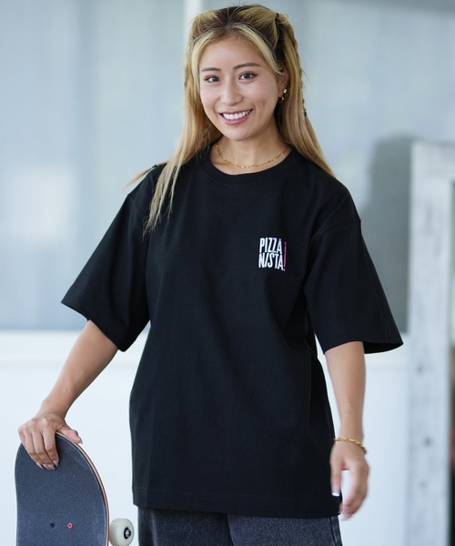 PIZZANISTA!(ピッザニスタ)の「【ムラサキスポーツ限定】PIZZANISTA/ピッザニスタ オーバーサイズTシャツ PNTL242-01(Tシャツ/カットソー・レディース・ホワイト/ブラック・L/M)」の8枚目の写真