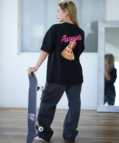 PIZZANISTA!(ピッザニスタ)の「【ムラサキスポーツ限定】PIZZANISTA/ピッザニスタ オーバーサイズTシャツ PNTL242-01(Tシャツ/カットソー・レディース・ホワイト/ブラック・L/M)」の12枚目の写真