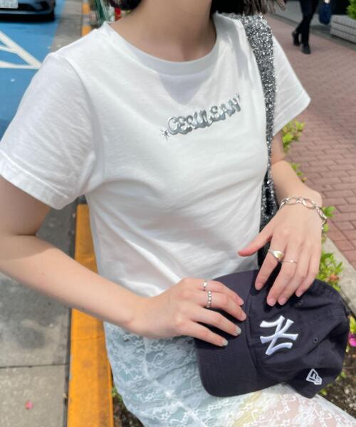 dispark（ディスパーク）の「DISPARK/シルバー3DプリントT（Tシャツ/カットソー・レディース・ホワイト/ブラック・FREE）」の11枚目の写真