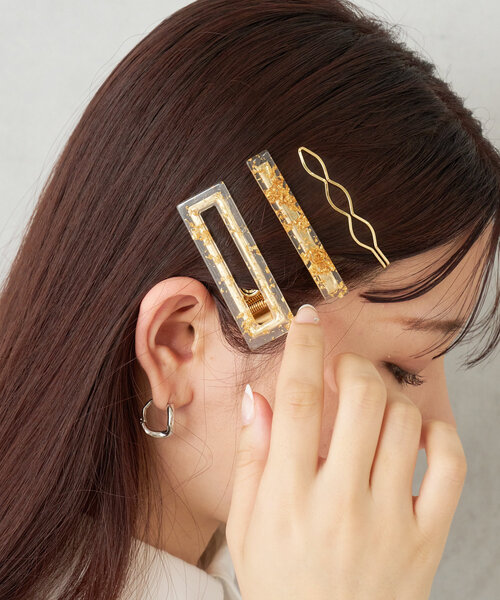 BIRTHDAY BAR（バースデイバー）の「ホイルリーフヘアピンセット（ヘアバンド・レディース・ゴールド/シルバー・0）」の2枚目の写真