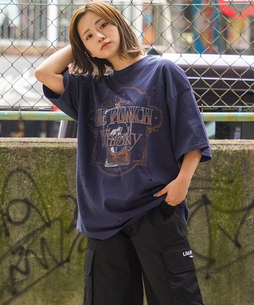 1111clothing(ワンフォークロージング)の「【unisex】ダメージ バイオウォッシュ加工 Tシャツ / オーバーサイズ クルーネック Tシャツ(Tシャツ/カットソー・メンズ・ホワイト系1/ホワイト系3/グレー系2/グレー系3/ネイビー系1/ネイビー系2・M/L)」の10枚目の写真