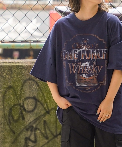 1111clothing(ワンフォークロージング)の「【unisex】ダメージ バイオウォッシュ加工 Tシャツ / オーバーサイズ クルーネック Tシャツ(Tシャツ/カットソー・メンズ・ホワイト系1/ホワイト系3/グレー系2/グレー系3/ネイビー系1/ネイビー系2・M/L)」の9枚目の写真