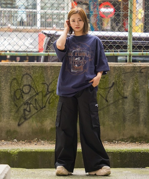 1111clothing(ワンフォークロージング)の「【unisex】ダメージ バイオウォッシュ加工 Tシャツ / オーバーサイズ クルーネック Tシャツ(Tシャツ/カットソー・メンズ・ホワイト系1/ホワイト系3/グレー系2/グレー系3/ネイビー系1/ネイビー系2・M/L)」の13枚目の写真