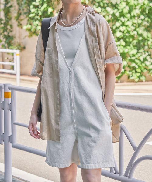 【✨新品タグ付き】 spick and span デニムショートコンビネゾン　M Spick & Span（スピックアンドスパン）の「デニムショートコンビネゾン