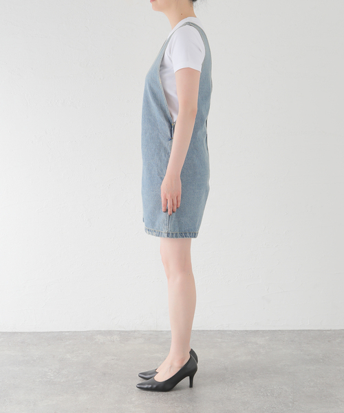 新品 spick and span デニムショートコンビネゾン Spick & Span（スピックアンドスパン）の「デニムショートコンビネゾン