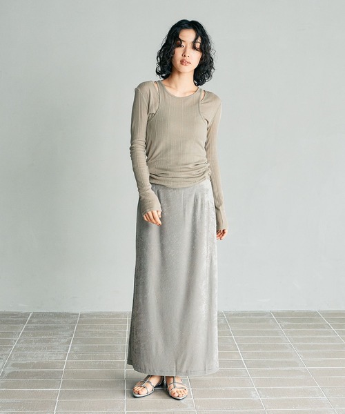 LEPSIM（レプシィム）の「【FOR I SERIES】2Pリブシアープルオーバー《2点セット》　138653（Tシャツ/カットソー・レディース・ライトカーキ/ブラック/オフホワイト・FREE）」の20枚目の写真