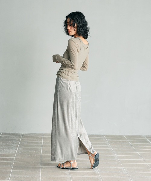 LEPSIM（レプシィム）の「【FOR I SERIES】2Pリブシアープルオーバー《2点セット》　138653（Tシャツ/カットソー・レディース・ライトカーキ/ブラック/オフホワイト・FREE）」の21枚目の写真