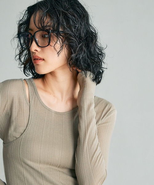 LEPSIM（レプシィム）の「【FOR I SERIES】2Pリブシアープルオーバー《2点セット》　138653（Tシャツ/カットソー・レディース・ライトカーキ/ブラック/オフホワイト・FREE）」の11枚目の写真