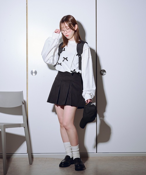 favclo.(ファブクロ)の「damage ribbon sweat / ダメージリボンスウェット(スウェット・レディース・オフホワイト/ライトグレー/ピンク・FREE)」の21枚目の写真
