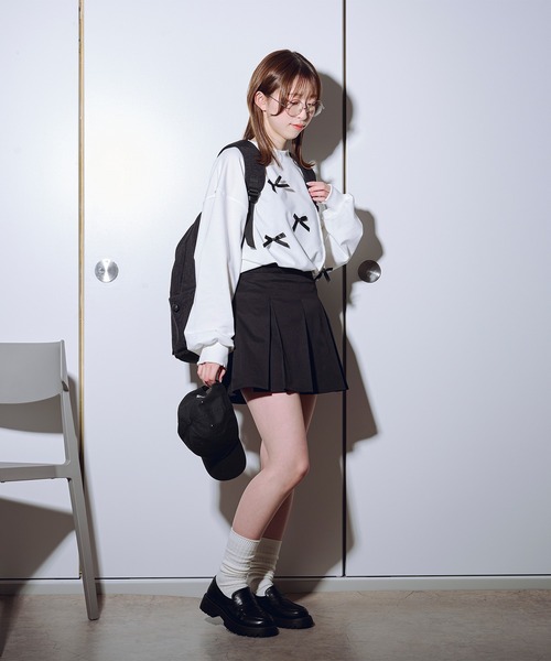 favclo.(ファブクロ)の「damage ribbon sweat / ダメージリボンスウェット(スウェット・レディース・オフホワイト/ライトグレー/ピンク・FREE)」の19枚目の写真