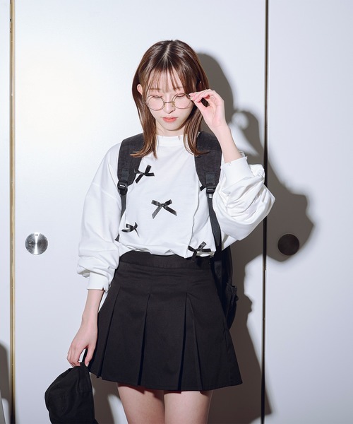 favclo.(ファブクロ)の「damage ribbon sweat / ダメージリボンスウェット(スウェット・レディース・オフホワイト/ライトグレー/ピンク・FREE)」の18枚目の写真