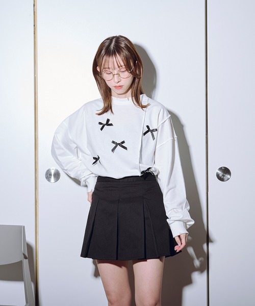 favclo.(ファブクロ)の「damage ribbon sweat / ダメージリボンスウェット(スウェット・レディース・オフホワイト/ライトグレー/ピンク・FREE)」の17枚目の写真