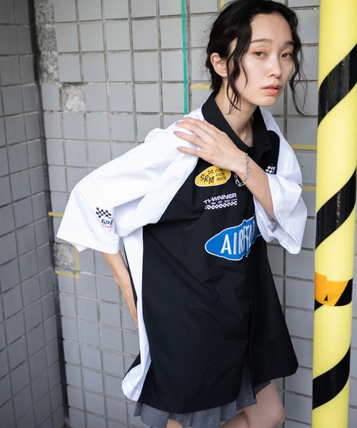 WEGO(ウィゴー)の「WEGO/レーシングシャツ(シャツ/ブラウス・メンズ・ブラック/ダークグリーン・LARGE/MEDIUM)」の4枚目の写真