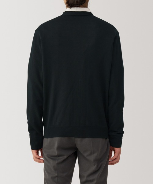 無印良品（ムジルシリョウヒン）の「紳士　洗えるウールハイゲージＶネックカーディガン（カーディガン/ボレロ・メンズ・ブラック/ダークネイビー/キャメル/ブルー・XL/L/M/S）」の7枚目の写真